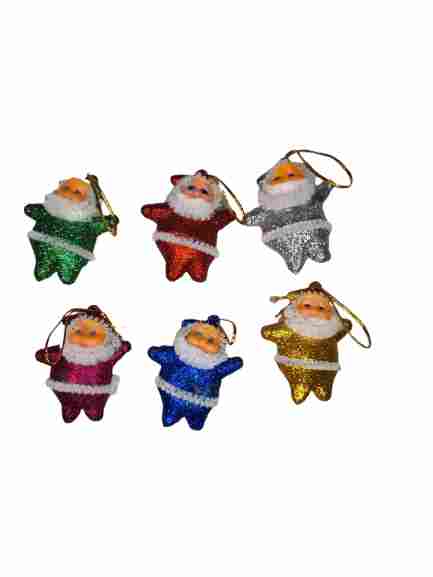 PAPAI NOEL C/6 GLITER COLOR 5CM